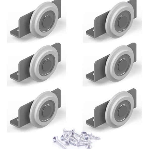 Sistema Porta Correr Fixação Por Baixo Kit C/6 Roldanas