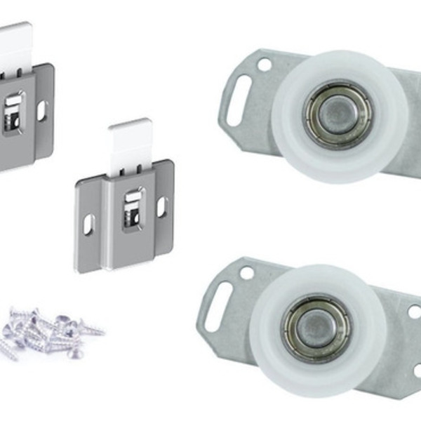 Sistema Porta Correr Roda 40 Mm Guia Mola Guarda Roupa 35kg