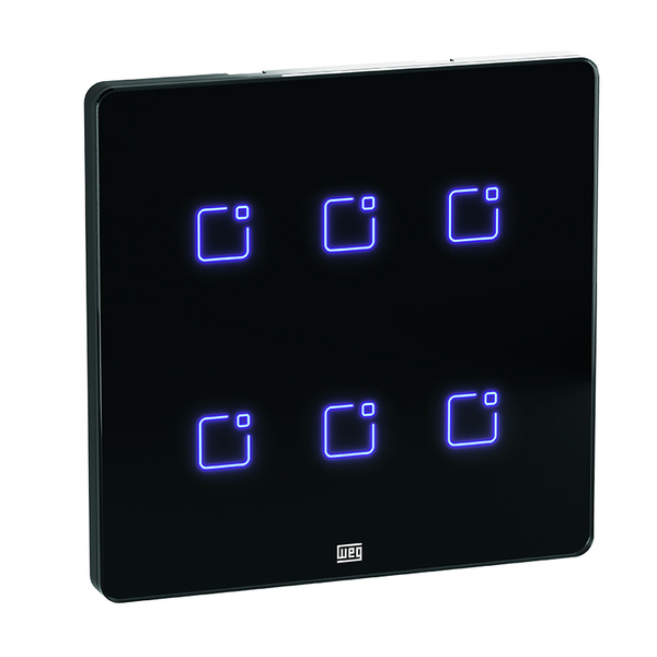 Smart Home Interruptor Touch Wi-fi+rf C/pl 6 Bt 4x4 Preto-weg