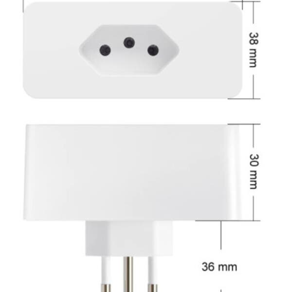 Alexa Retangular Smart Tomada Inteligente 16a Alexa Google Tuya Smartlife Modelo ...
