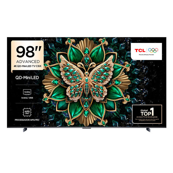 Smart Tv 4k Tcl Qd-mini Led 98” Polegadas Com Hdmi 2.1 Dolby Vision Iq ...