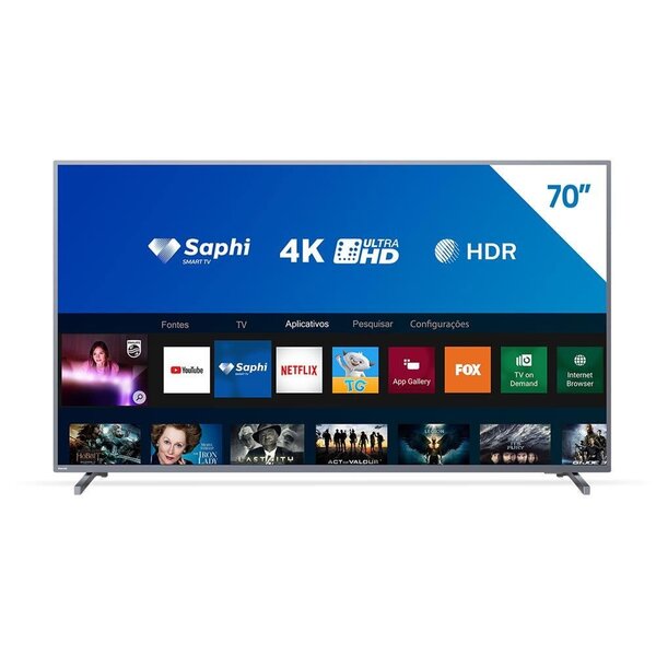 Smart Tv 70 Polegadas Philips 4k Uhd 70pug6774