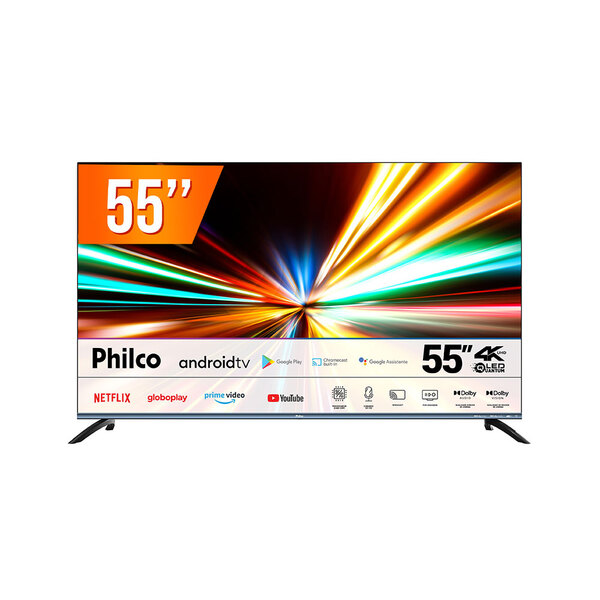 Smart Tv Android Qled 55" Ultra Hd 4k Philco Ptv55m82agcibbl Comando De