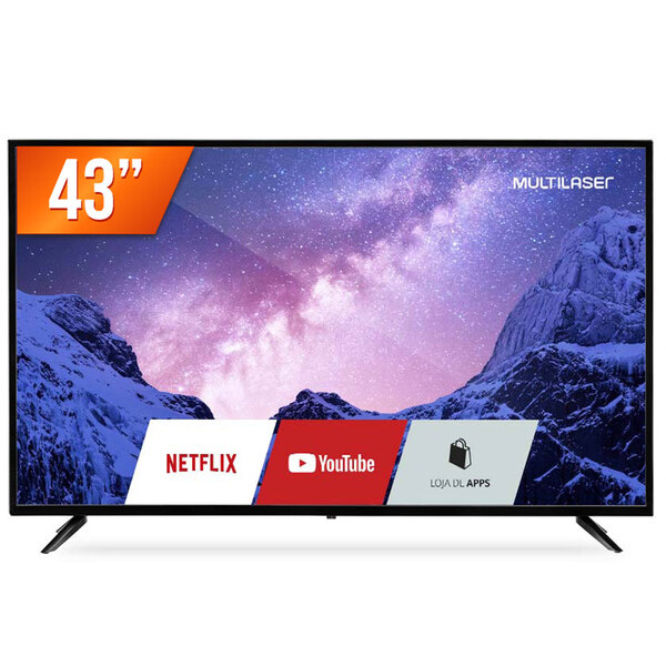 Smart Tv Led 43" Full Hd Multilaser Tl027 Conversor Digital E
