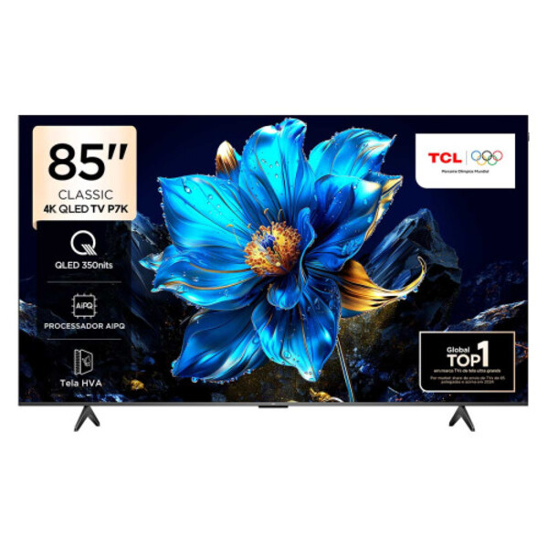 Smart Tv Tcl 85 Polegadas 85p7k 4k Uhd Qled Google Tv