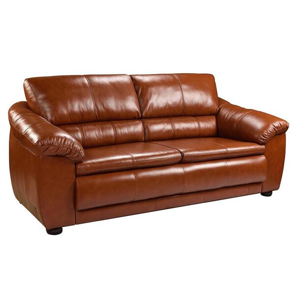 Sofá 02 Lugares 1,60 M Couro Veneza Conhaque - Scala Decor