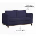 Sofa 02 Lugares Aspen Suede Azul Dmonegatto