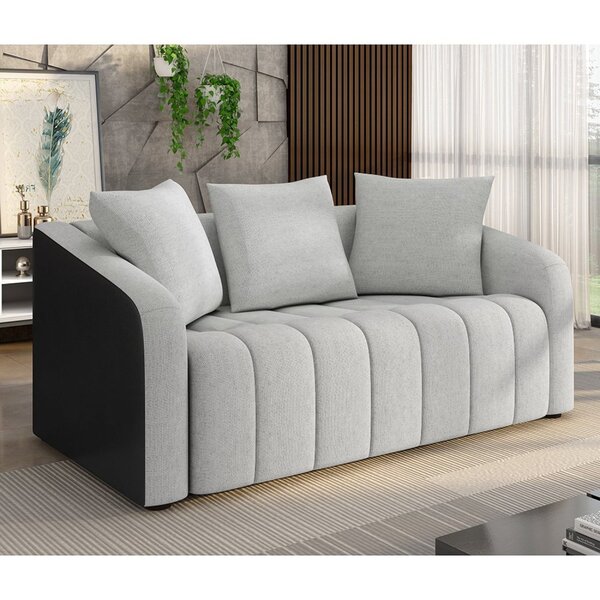 Sofá 02 Lugares Com Assento Fixo E Encosto Com Almofadas Solt