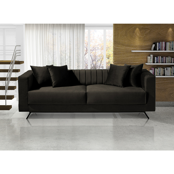 Sofá 02 Lugares Living 1,90 Taiti Veludo Chocolate