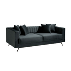 Sofá 02 Lugares Living 1,90 Taiti Veludo Cinza Escuro