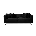 Sofá 02 Lugares Living 1,90 Taiti Veludo Preto