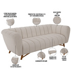 Sofá 02 Lugares Para Sala De Estar 178 Cm Graff M03 Linho Cru