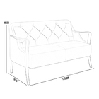 Sofá 02 Lugares Para Sala De Estar Pés Em Madeira 135 Cm Cora