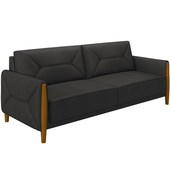 Sofá 02 Lugares Para Sala De Estar Pés Em Madeira 165 Cm Beri