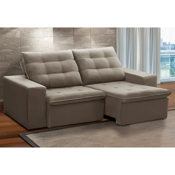 Sofá 02 Lugares Retrátil E Reclinável Catarina 12001 Veludo C