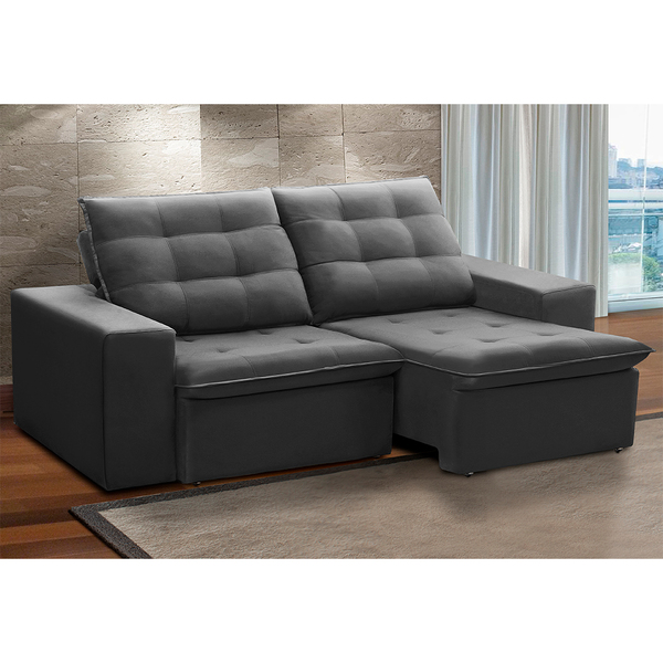 Sofá 02 Lugares Retrátil E Reclinável Catarina 12003 Veludo G