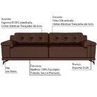 Sofá 02 Lugares Sala De Estar 180cm Europeu Couro Marrom - Gr