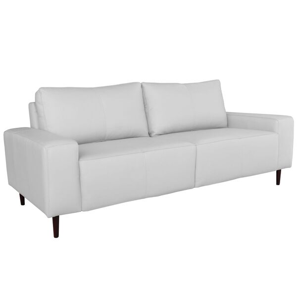 Sofá 02 Lugares Sala De Estar Recepção 200cm Brad Couro Branc