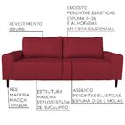 Sofá 02 Lugares Sala De Estar Recepção 200cm Brad Couro Verme