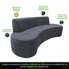 Sofá 03 Lugares 180 Cm Mônaco Poliéster Azul Acinzentado - Ca