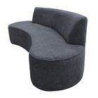 Sofá 03 Lugares 180 Cm Mônaco Poliéster Azul Acinzentado - Ca