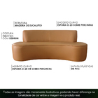 Sofá 03 Lugares 180cm Mônaco Corano Caramelo - Nexta Casa