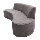 Sofá 03 Lugares 180cm Mônaco Poliéster Cinza Claro - Nexta Ca