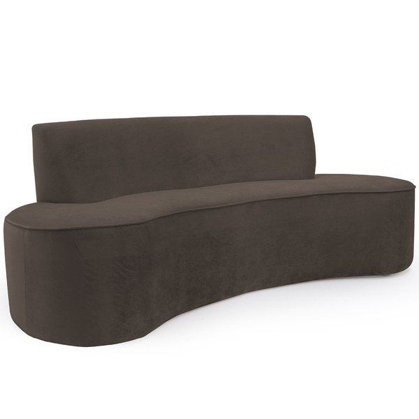 Sofá 03 Lugares 180cm Mônaco Veludo Marrom Escuro - Nexta Casa