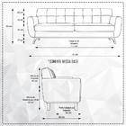 Sofá 03 Lugares 180cm Sala De Estar Miami Veludo Azul - Casae