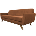 Sofá 03 Lugares 180cm Sala De Estar Miami Veludo Camel - Next