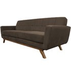 Sofá 03 Lugares 180cm Sala De Estar Miami Veludo Marrom Escur