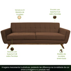 Sofá 03 Lugares 210cm Miami Base Madeira Veludo Marrom - Next