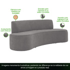 Sofá 03 Lugares 210cm Mônaco Bouclé Cinza - Nexta Casa