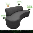 Sofá 03 Lugares 210cm Mônaco Corano Cinza - Nexta Casa