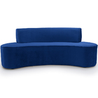 Sofá 03 Lugares 210cm Mônaco Veludo Azul Royal - Nexta Casa