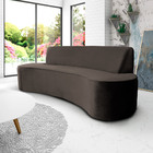 Sofá 03 Lugares 210cm Mônaco Veludo Marrom Escuro - Nexta Casa