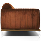 Sofá 03 Lugares 230 Cm Molino Pés Alumínio Veludo Camel