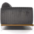 Sofá 03 Lugares 230 Cm Molino Pés Alumínio Veludo Granizo