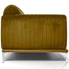 Sofá 03 Lugares 230 Cm Molino Pés Alumínio Veludo Mostard