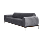 Sofá 03 Lugares 230 Cm Molino Pés Alumínio Veludo Titânio