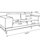 Sofá 03 Lugares 240cm Pés De Aço Malta Couro Softline Mel B20