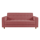 Sofá 03 Lugares Arezzo Linho Pés Chanfrado Castanho - D'rossi