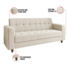 Sofá 03 Lugares Arezzo Linho Pés Chanfrado Tabaco D01 - D'ros