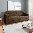 Sofá 03 Lugares Arezzo Suede Pés Chanfrado Tabaco D01 - D'ros