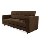 Sofá 03 Lugares Arezzo Suede Pés Chanfrado Tabaco D01 - D'ros