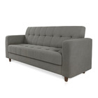 Sofá 03 Lugares Arezzo Suede Pés Chanfrado Tabaco D01 - D'ros