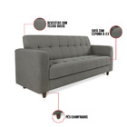 Sofá 03 Lugares Arezzo Suede Pés Chanfrado Tabaco D01 - D'ros