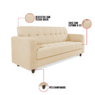 Sofá 03 Lugares Arezzo Suede Pés Chanfrado Tabaco D01 - D'ros