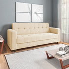 Sofá 03 Lugares Arezzo Suede Pés Chanfrado Tabaco D01 - D'ros