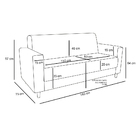 Sofá 03 Lugares Arezzo Suede Preto Pés Chanfrado Castanho D01